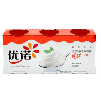 优诺 优丝 风味发酵乳 原味酸奶 135g*3,降价幅度8.7%