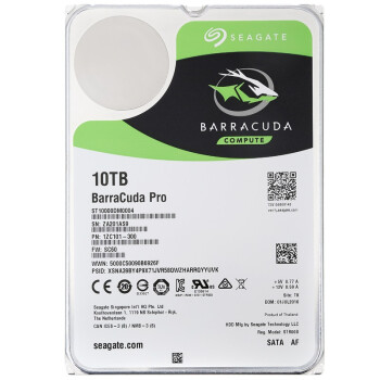 希捷(SEAGATE)酷鱼系列 10TB 7200转256M SATA3 台式机硬盘(ST10000DM0004)