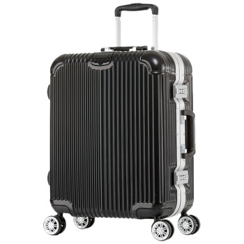 博兿（BOYI）20英寸万向轮行李箱 男女 ABS+PC TSA锁铝框登机箱 旅行拉杆箱子 BY15001 爵士黑