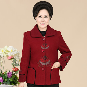 海依凡 婚庆婚礼中老年<em>秋装女外套</em>中老年毛呢