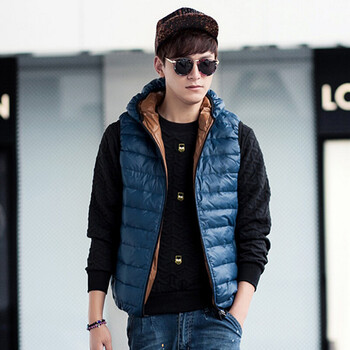 丹杰仕 冬装大码双面<em>穿羽绒马甲</em>男外套 男士保