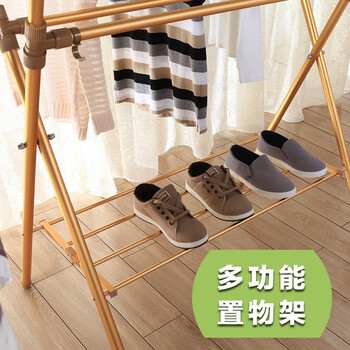 
                                        嘉瑞得 落地折叠晾衣架 铝镁合金X型晒衣架衣服架挂衣架晾衣杆 098AS 银色                