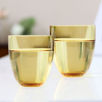 Homix 两件装 芙瑞雅手工无铅水晶玻璃杯 流光琥