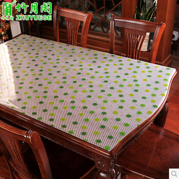 
                                        美美爱 PVC桌布透明软质玻璃防水餐桌台布塑料桌垫免洗水晶板防油茶几垫 长方形 浮萍1.5 长方形 90cm*140cm                