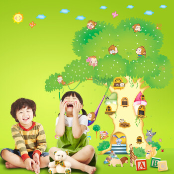 
                                        依恋之家自粘墙贴儿童房 卡通贴饰贴纸贴画卧室房间幼儿园墙面装饰创意家居家装防水可移除 动物树 GS8830 超大                