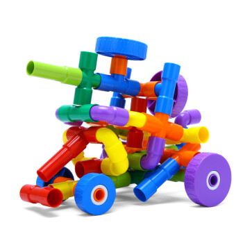 管道积木塑料管状拼装积木 管道积木弯管水管早教益智拼插玩具3-6周岁
