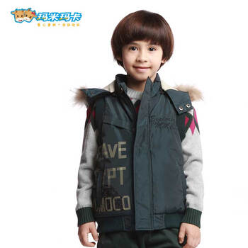 玛米玛卡<em>男童棉马甲</em> 2014秋冬新款童装连帽棉