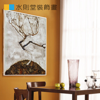 新款名家之作 树之舞 现代简约客厅沙发背景墙画餐厅挂画无框画 白框 80*120整套尺寸