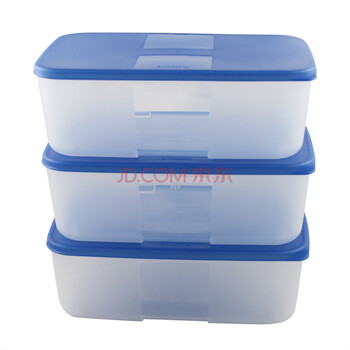 特百惠Tupperware 冰鲜冷冻保鲜套装3件套 1.7L/个 蓝色