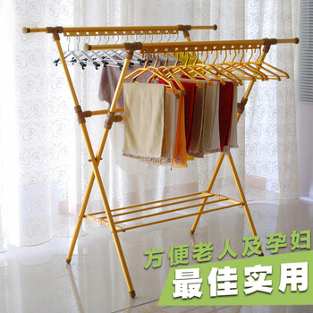 
                                        嘉瑞得 落地折叠晾衣架 铝镁合金X型晒衣架衣服架挂衣架晾衣杆 098AS 银色                