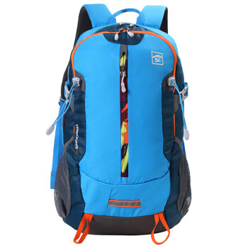 探路者双肩背包春夏款户外背包30L升登山野营旅行包TEBC90604 湖蓝色