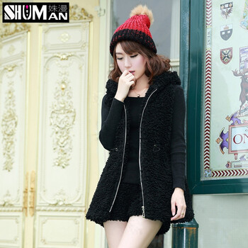 姝漫 2014冬装新款女士<em>马甲</em>修身<em>淑女</em>外套<em>甜美</em>