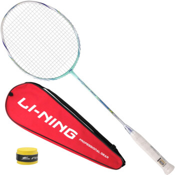 李宁 LI-NING 初中级进阶全碳素羽毛球拍单拍 HC1900 青色(已穿线)