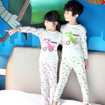 艾茵 2014秋装新款<em>儿童睡衣</em> 单车<em>恐龙</em>卡通纯棉
