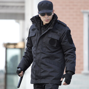 盾郎户外保安棉大衣冬季加厚作训服外套军棉大衣防寒保暖警察棉服特勤