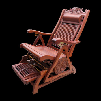 泰兴 全缅甸花梨木摇椅逍遥椅躺椅仿古中式摇椅非洲花梨木摇椅实木