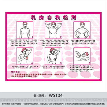 《乳房自我检测示意图男女宣传画海报挂图 妇