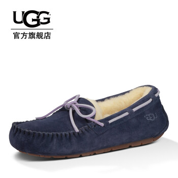 UGG DAKOTA秋冬皮质全羊毛内衬女款单鞋豆豆船鞋 5612 PCT 36码/21.6cm