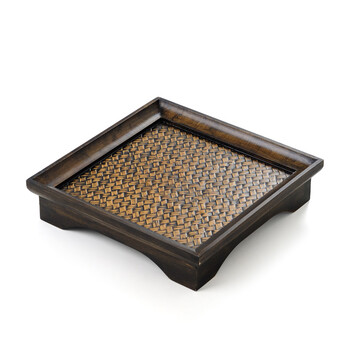 左茗右器 手工擦漆奉茶盘 竹 竹制小茶台 方托盘 干泡盘 果盘 单层功夫茶具茶海 茶托