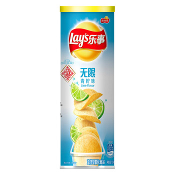 乐事（Lay’s）无限薯片 休闲零食 青柠味 104g