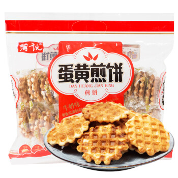 蒲议 蛋黄煎饼 休闲零食品香脆饼干休闲早餐牛奶味260g