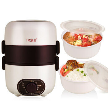 十度良品 电热饭盒 SD-965玻璃瓷 蒸热饭器 定时 加热饭盒 电饭盒