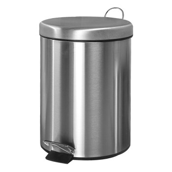 
                                        
                                                                                欧润哲 家用垃圾桶 5L镜光不锈钢脚踏带盖翻盖圆形家用卫生间客厅分类卫生桶垃圾篓 内外双桶                