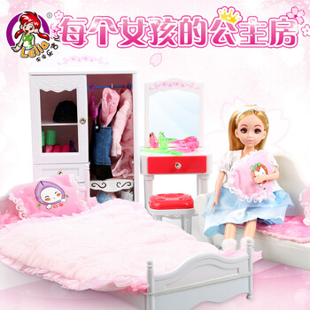 芭比娃娃套装大礼盒 梦幻房间衣柜换装衣服女