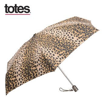 美国totes进口全自动伞 防晒防紫外线晴雨伞女 四折折叠雨伞正品A152 豹纹0A152CM40