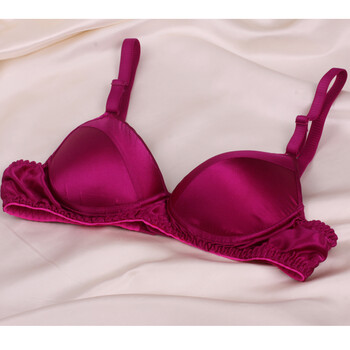 文胸无钢圈薄模杯中老年大码聚拢胸罩薄款内衣夏季 玫