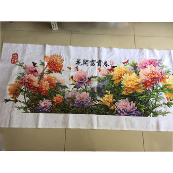
                                        世轩十字绣成品客厅画电脑机绣十字绣成品花开富贵非手工不带框系列十字绣成品 花开富贵春 机绣成品 绣布尺寸(180X60厘米)                