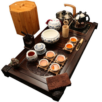 束氏青花灵芝龙凤呈祥四合一茶具大套组整套茶具茶具套装002164