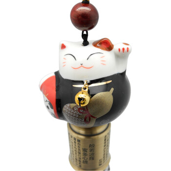 招财猫 福满祝愿黄铜心经如意铃 汽车挂件车载用品创意礼物