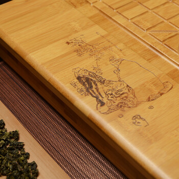鼎泉  竹茶盘竹制茶盘竹茶具 大号排水式竹茶台茶托盘 功夫茶具茶盘 茶海 小茶盘