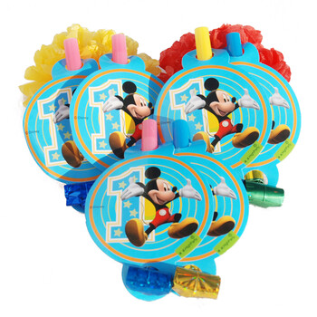 
                                        孩派 Disney正品 生日派对用品 一岁米奇吹龙6个                