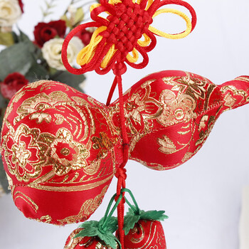 中国结香包挂件春节鞭炮葫芦挂饰过年辣椒装饰年会年货家居喜庆装饰 装饰挂件一根装 A款 葫芦挂6个香包