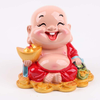 福嘉福 q版神仙 开业摆件礼物礼品 家居饰品 工艺品财神10cm 如来存钱罐 笑佛