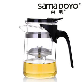 
                                        尚明泡茶壶茶漏玻璃壶型号：SAG-08-500ml 飘逸杯+两个杯子                