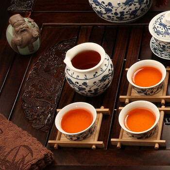束氏青花灵芝龙凤呈祥四合一茶具大套组整套茶具茶具套装002164