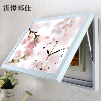 
                                        电表箱装饰画 钟表电源盒现代简约装饰画挂画 配电箱水晶液压装饰画 RBK3503 液压上掀 60长*50高                