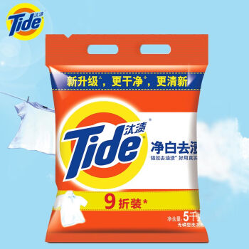 汰渍(tide) 汰渍洗衣粉清洁净白去渍型 5kg袋装