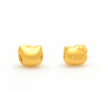 千足金3D硬金hello凯蒂kitty猫转运手链周生生六福珠宝周大福老婆结婚生日纪念日礼物
