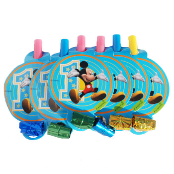 
                                        孩派 Disney正品 生日派对用品 一岁米奇吹龙6个                