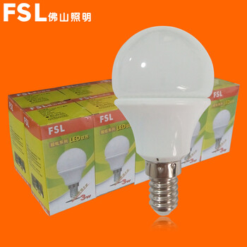 
                                        佛山照明 fsl led灯泡球泡 节能灯具 3W e14小螺口球泡 10支装 暖白光(黄光)                