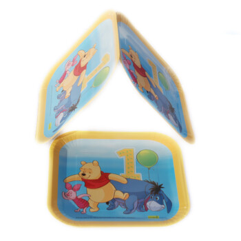 
                                        孩派 Disney正品 生日用品 生日聚会一岁维尼熊主题盘子6个                