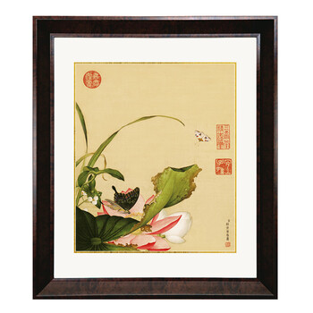 
                                        吉运来装饰画客厅壁画餐厅挂画沙发背景墙有框画玄关现代中式花鸟 棕色CY003-13 外框尺寸60*70cm                