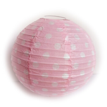 
                                        孩派（HihgParty） 孩派 派对用品 生日布置用品 装饰纸灯笼 波点圆点纸灯笼1个 粉色 小号                