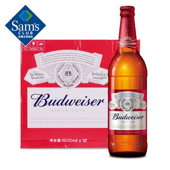 百威(budweiser)啤酒 大瓶装 600ml*12瓶