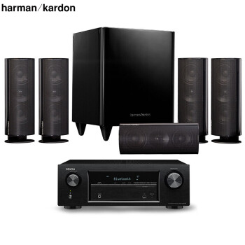 哈曼卡顿（Harman/Kardon）HKTS 30BQ+天龙X520 音响 音箱 5.1声道 家庭影院套装 音响套装 蓝牙播放 功放