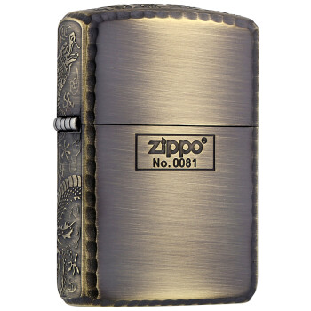 之宝(zippo)打火机 三面盘龙波纹边zippo在中 1拉丝镀铜蚀刻凿边zbt-3